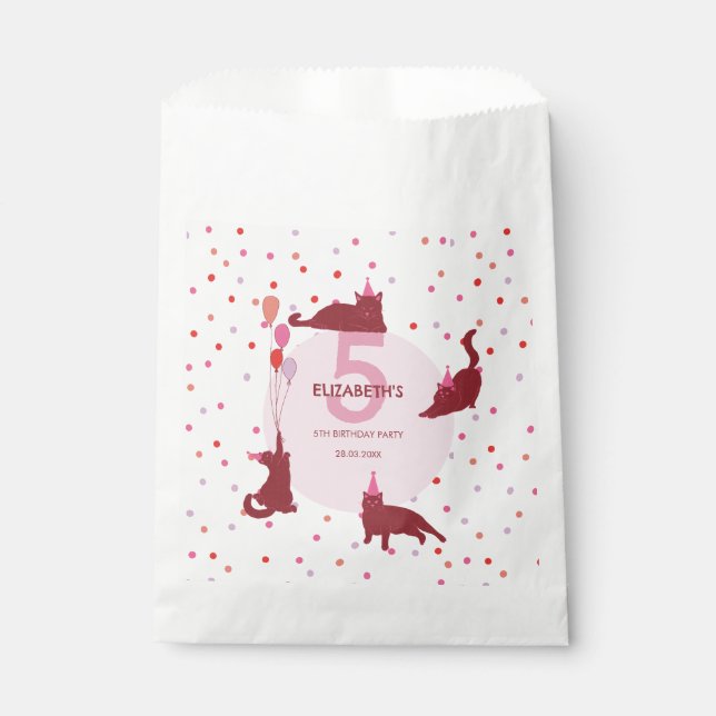 Sachets En Papier Funny Cats cute Purrfect Birthday Party (Devant)