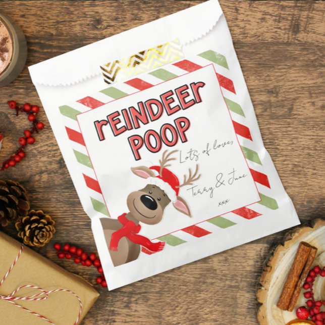 Sachets En Papier Funny Reindeer Poop Noël Favoriser Sac de vacances (Créateur téléchargé)