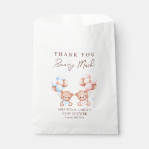 Sachets En Papier Garçon Fille Twins Teddy Baby shower Ours