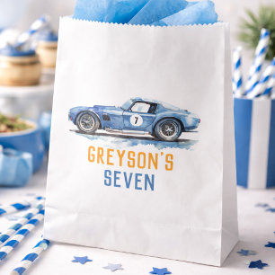 Sachets En Papier Garçons voiture de course bleue cool enfants anniv