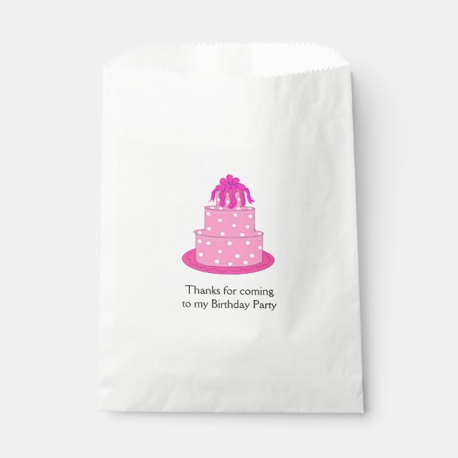 Sachets En Papier Gâteau de mariage rose (Devant)