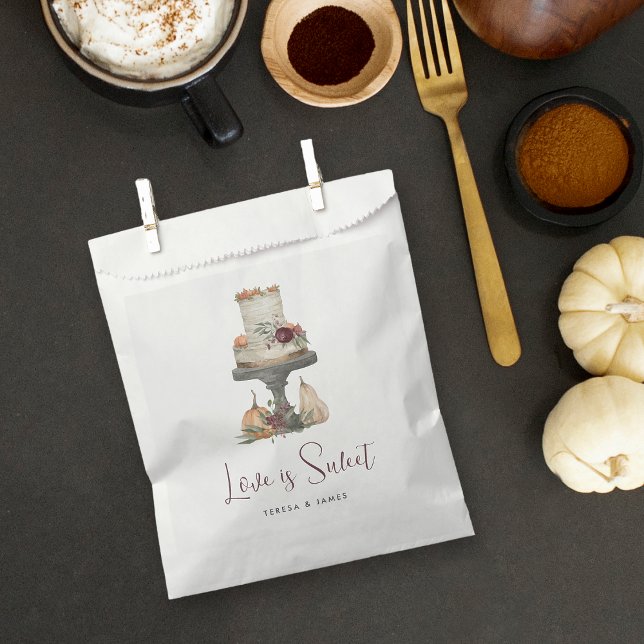 Sachets En Papier Gâteau superposé d'automne "L'amour est doux" Pers (Créateur téléchargé)