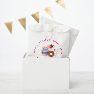 Sachets En Papier Gâteaux féminins roses & entreprise de douceurs