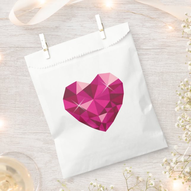 Sachets En Papier Gemme de cœur blanche (Coupé)