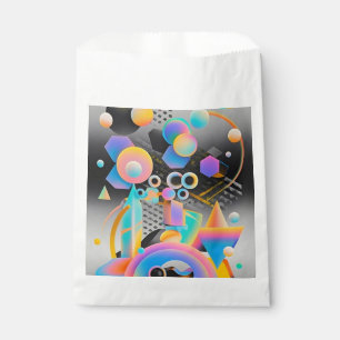 Sachets En Papier Géométrique d'art abstrait vibrant et fantaisiste