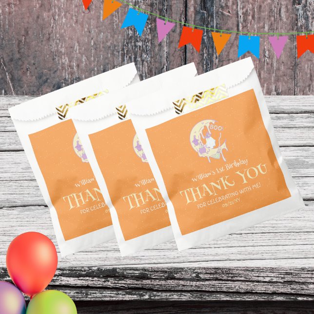 Sachets En Papier Ghost Moon Éffrayant One Boy Halloween 1er Anniver (Créateur téléchargé)