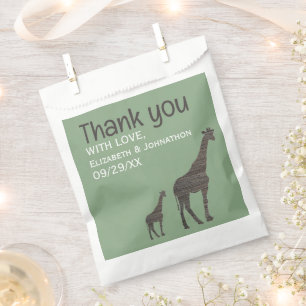 Sachets En Papier Giraffe Safari d'argile, Mariage rustique