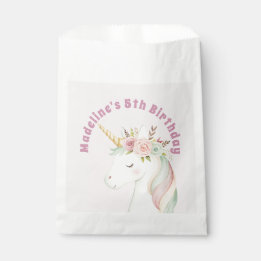 Sachets En Papier Girls Cute Pink Unicorn Birthday