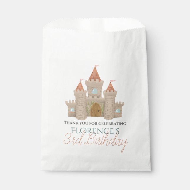 Sachets En Papier Girls mignonne Fairytale Castle Anniversaire de en (Devant)