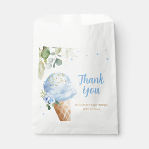 Sachets En Papier Glace Bleue Baby Shower Carré