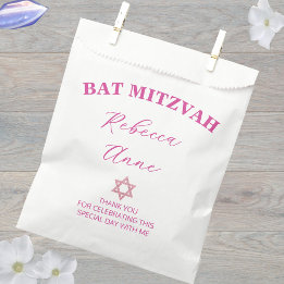 Sachets En Papier Glam Pink Chic Parti Bat mitzvah Merci
