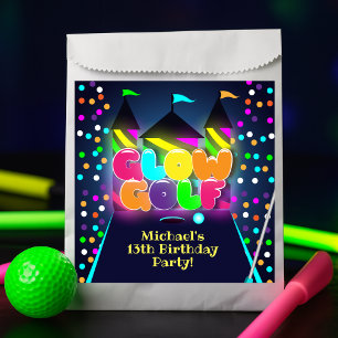 Sachets En Papier Glow Miniature Golf fête d'anniversaire