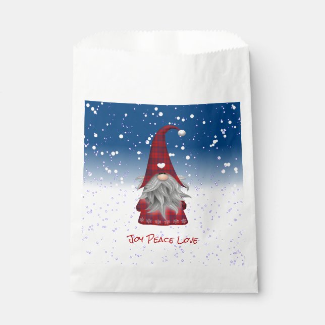 Sachets En Papier Gnome dans la neige (Devant)