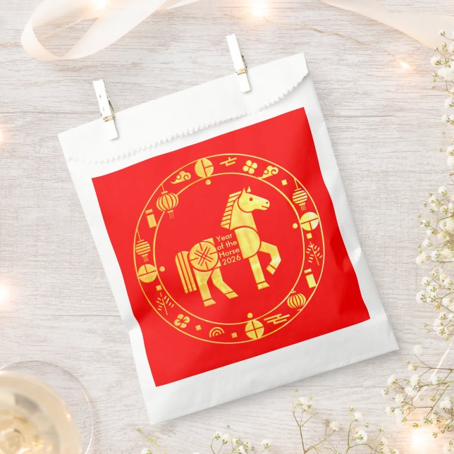 Sachets En Papier Gold Chinese new year 2026 (Coupé)