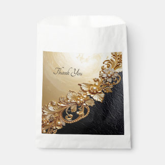 Sachets En Papier Gold Floral Embellishments Favor Bag