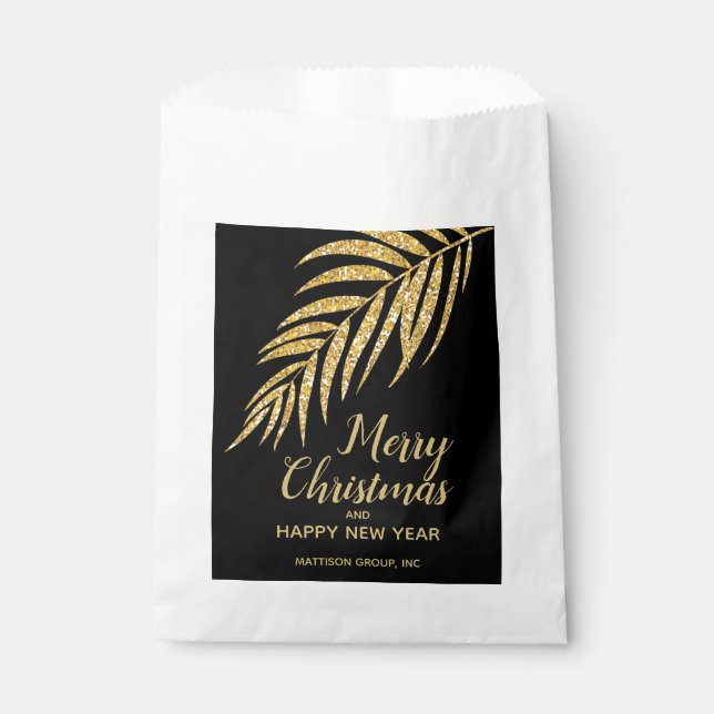 Sachets En Papier Gold Parties scintillant Palm Noël (Devant)