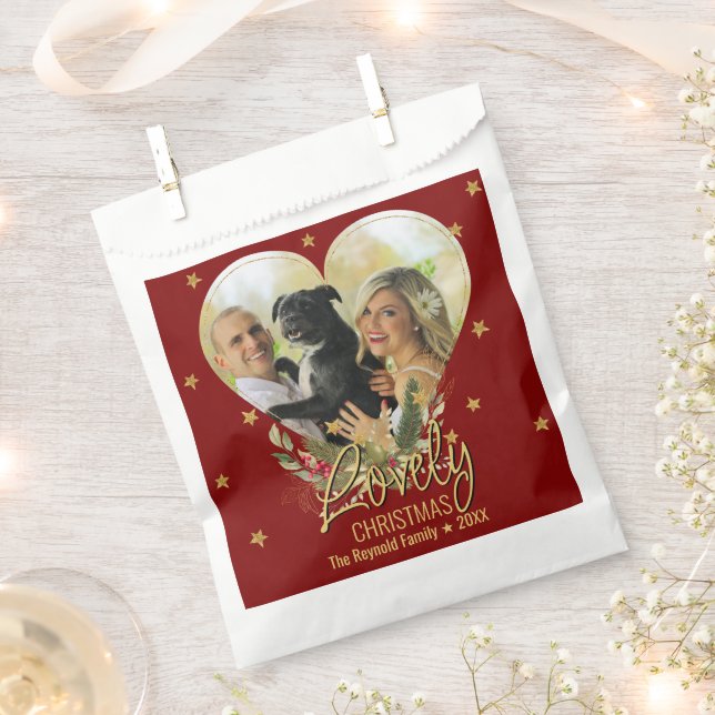 Sachets En Papier Gold Parties scintillant Star Heart Photo Lovely C (Coupé)