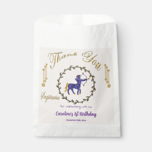 Sachets En Papier Gold & Pearls Sagittarius 1er anniversaire Merci