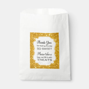 Sachets En Papier Gold Sparkle Barre de bonbons Mariage Favor Sac