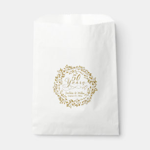 Sachets En Papier Gold Wreath 50 ans 50e anniversaire de Mariage
