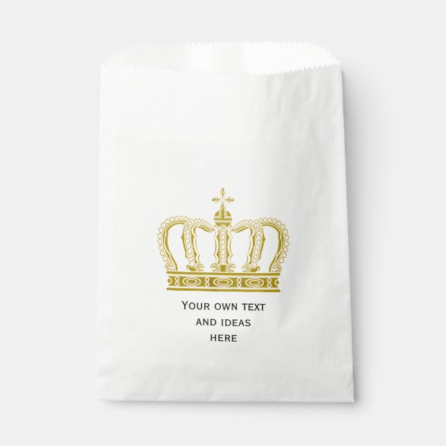 Sachets En Papier Golden Royal Crown + votre backgr. & idées (Devant)