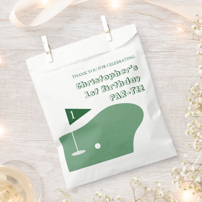 Sachets En Papier Golf Boy 1er Anniversaire (Coupé)