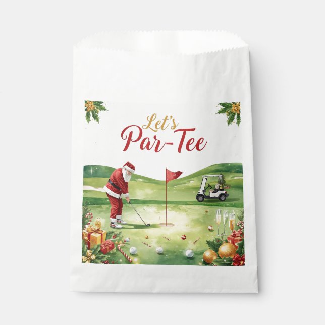Sachets En Papier Golf Christmas  Let’s Par tee with Santa Claus  (Devant)