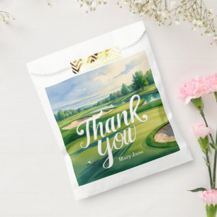 Sachets En Papier Golf Merci sur gazon vert