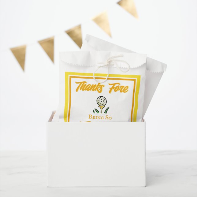 Sachets En Papier Golf Party Favors Yellow to Personalize (Fête)
