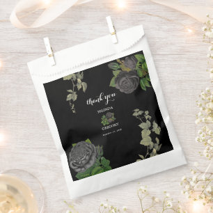 Sachets En Papier Gothique Halloween Rose noir Mariage