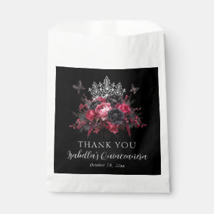 Sachets En Papier Gothique rose rouge et noir Moody Quinceañera