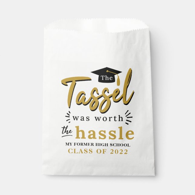 Sachets En Papier Graduation 2025 Tassel valait la peine d'être Hass (Devant)