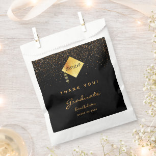 Sachets En Papier Graduation party noir violet merci 2025