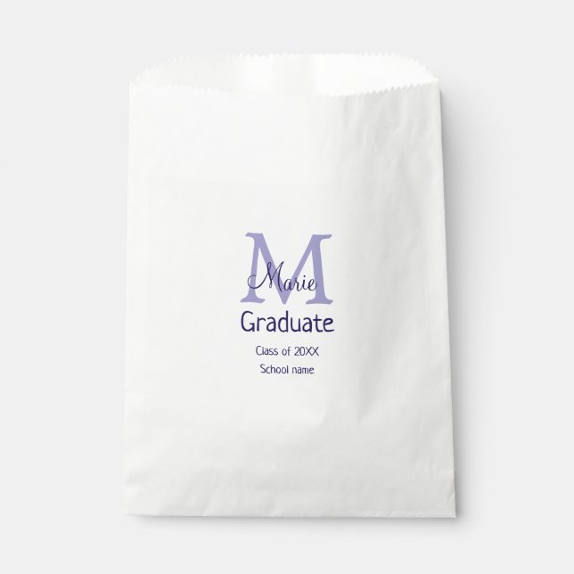 Sachets En Papier Gradué ajouter nom monogramme violet simple m mini (Devant)