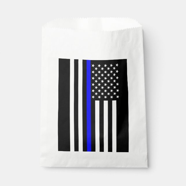 Sachets En Papier Graphique de la ligne bleue mince sur un drapeau a (Devant)