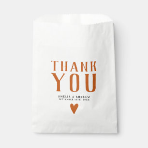 Sachets En Papier Gras Simple Orange Coeur Mariage Favoriser