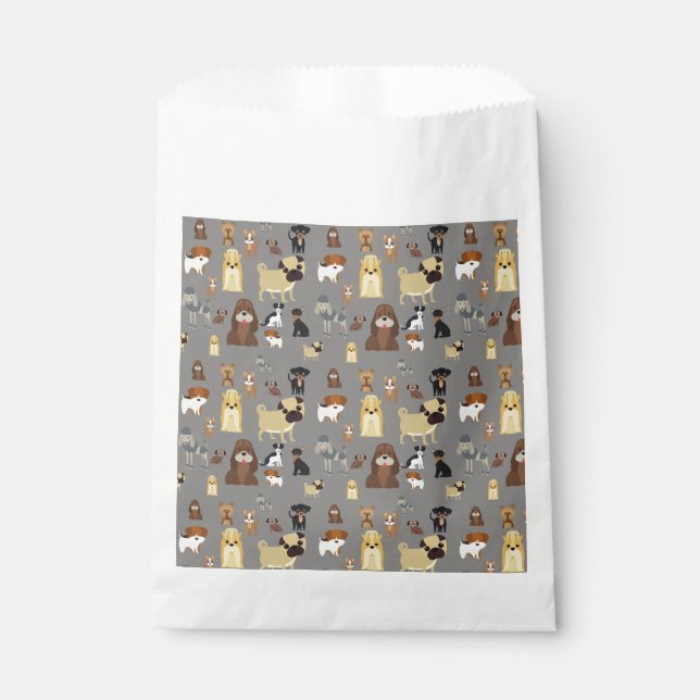Sachets En Papier gray background dogs (Devant)