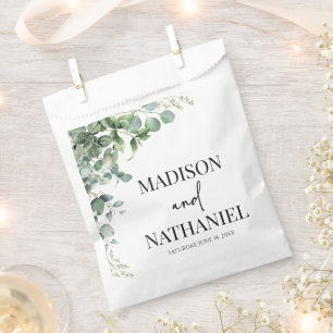 Sachets En Papier Green Eucalyptus Feuille Verdure Mariage botanique