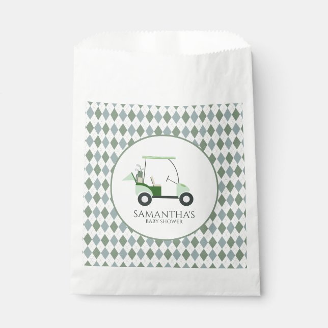 Sachets En Papier Green Modern Golf Bébé Genre Reveal Par tee (Devant)