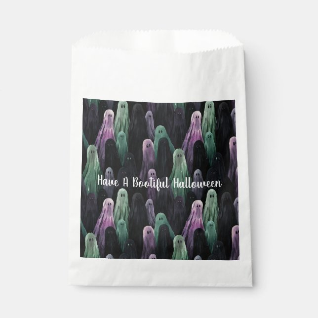 Sachets En Papier Green Purple Black Ghosts Bootiful Halloween (Devant)