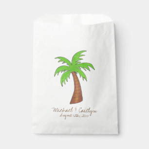 Sachets En Papier Green Tropical Island Palm Tree Beach Party