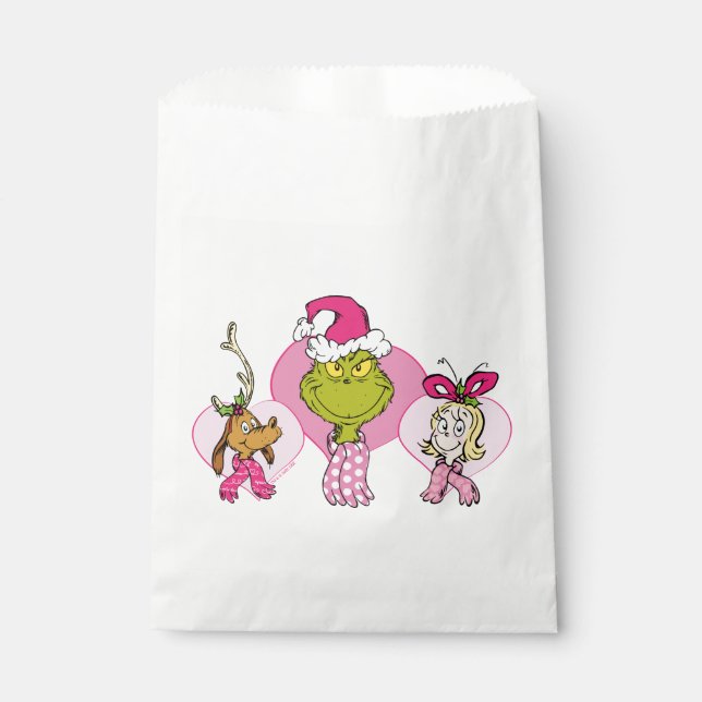 Sachets En Papier Grinch Crew in Pink Valentine's Portrait (Devant)