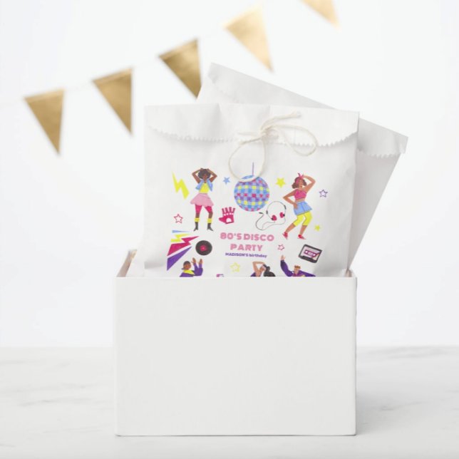 Sachets En Papier Groovy Disco Party Rétro Disque 80 (Créateur téléchargé)