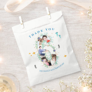 Sachets En Papier Gros 6ème Collage Photo Anniversaire sous la mer