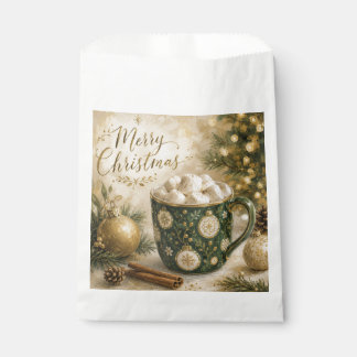 Sachets En Papier Guimauves Chocolat Chaud Vert Cosy Or