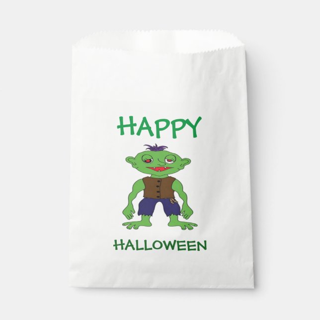 Sachets En Papier Halloween Blanc Favoriser Sacs/Monster (Devant)
