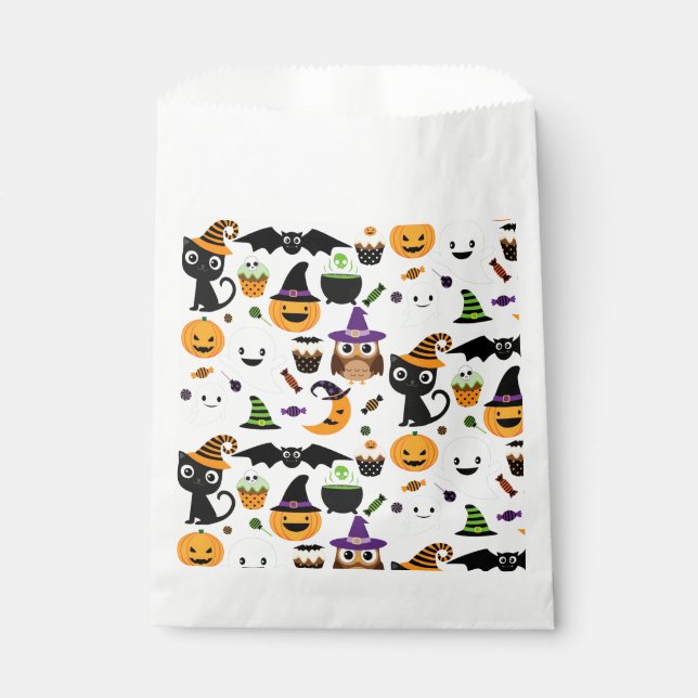 Sachets En Papier Halloween Citrouilles et plus (Devant)