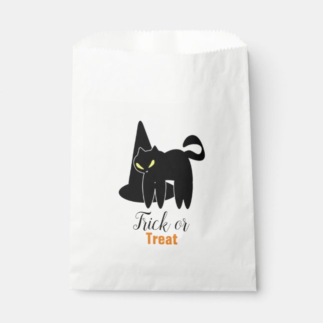 Sachets En Papier Halloween Cute Déplaisant Chat et Casquette de sor (Devant)