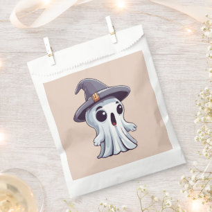 Sachets En Papier Halloween : fantôme avec chapeau