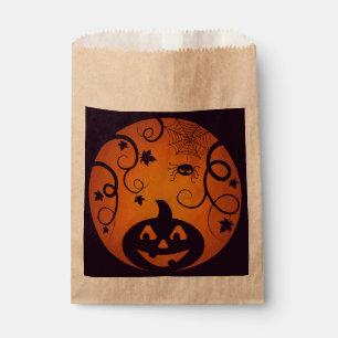 Sachets En Papier Halloween Jack-o'-lantern citrouille visage et ara